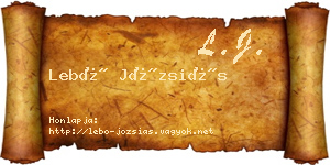 Lebó Józsiás névjegykártya